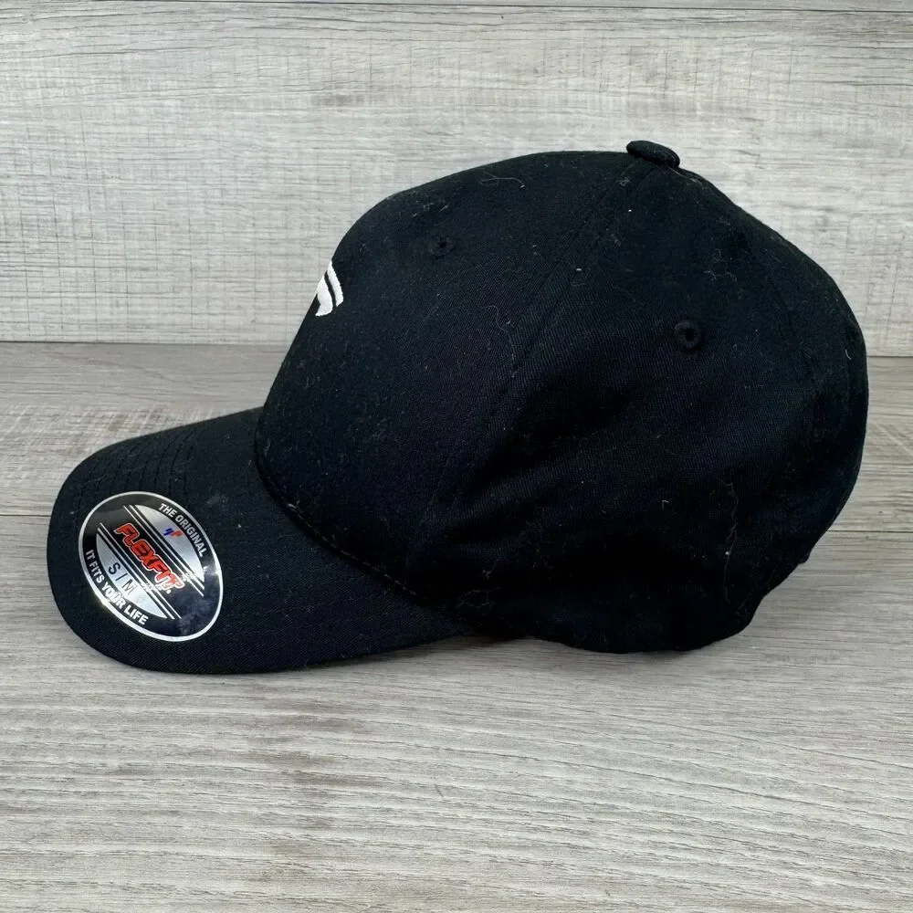 Flexfit Tesla Motors Baseball Cap Mens S-M Black Embroidered Logo Fitted Hat